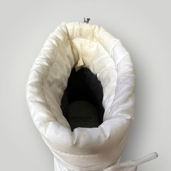 Moncler White Nylon and Leather Insolux Snow Boots Size 39 EU / 8 US - Picture 9 of 16